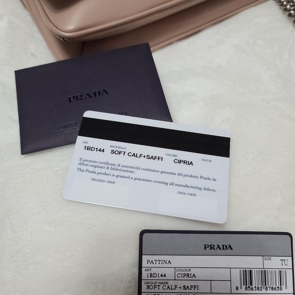 Prada Blush Mixed Saffiano and Lamb Leather Crossb - Picture 8 of 10